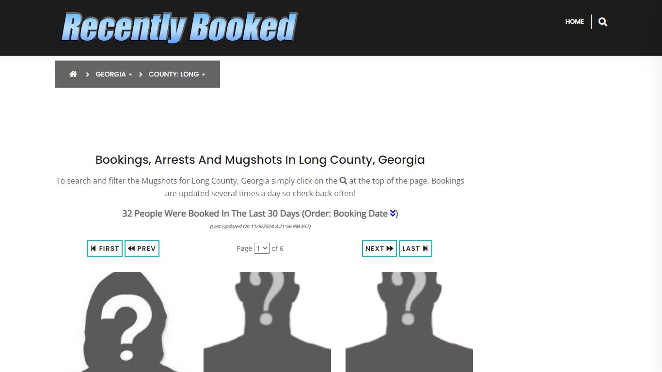 Bookings, Arrests and Mugshots in Long County, Georgia - Recently Booked